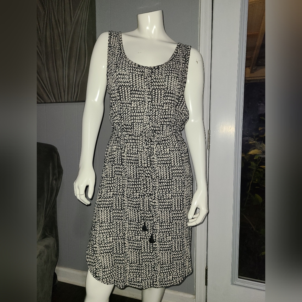 Lucky Brand Linen Blend Open Back Dress Size Small